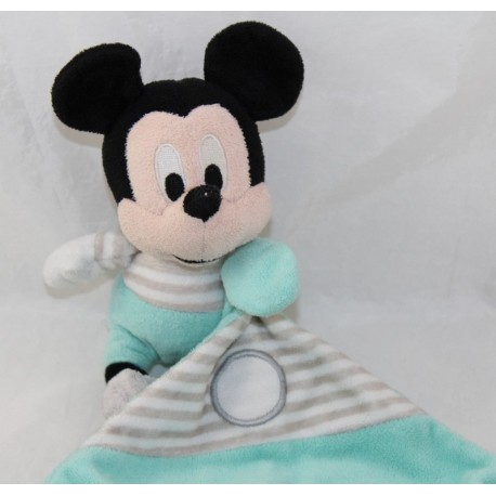 Doudou Mouchoir Mickey DISNEY NICOTOY Gris Vert 35 Cm DisneyShopC