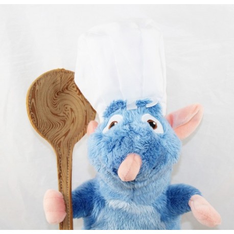 Peluche Rémy rat DISNEY Ratatouille toque et cuillère bleu 38 cm