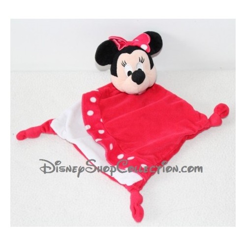 Doudou Plat Minnie Disney Nicotoy Rouge Pois Blanc Losange Cm