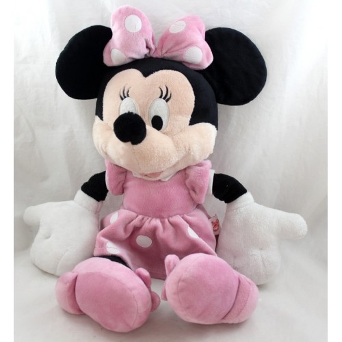 Peluche Minnie Disney Nicotoy Club House Robe Rose Pois Blanc Cm