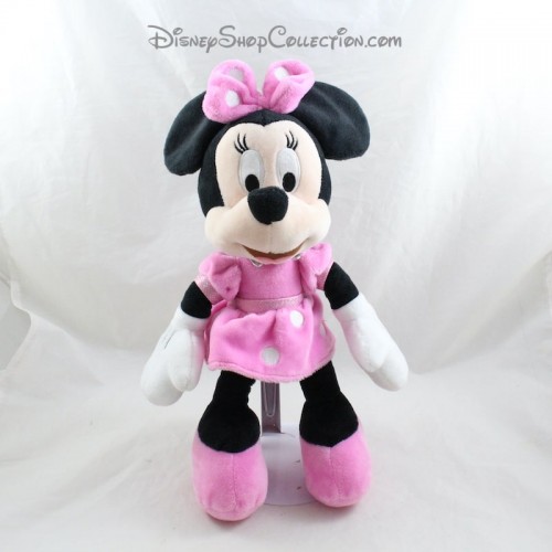 Peluche Minnie NICOTOY Disney classique robe rose à pois 35 cm Di