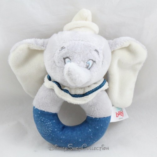 Peluche Elefante A Sonagli DISNEY BABY Dumbo Campana Grigio Blu 18 Cm