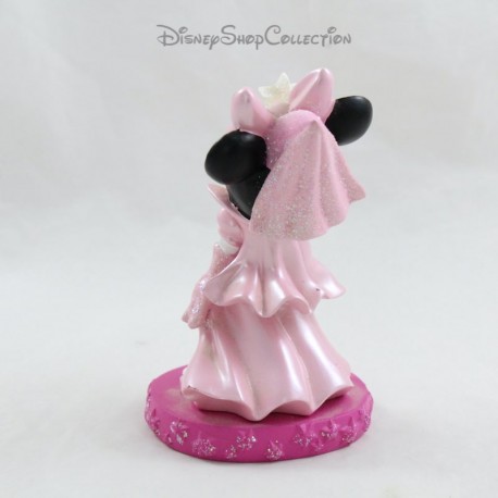 Figurine Minnie Disneyland Paris F E Robe Rose Baguette Toile Stat