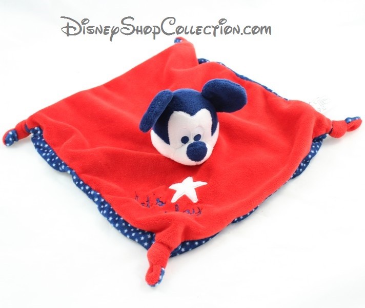 Doudou Plat Mickey DISNEY NICOTOY Let S Play Rouge Bleu 26 Cm Dis