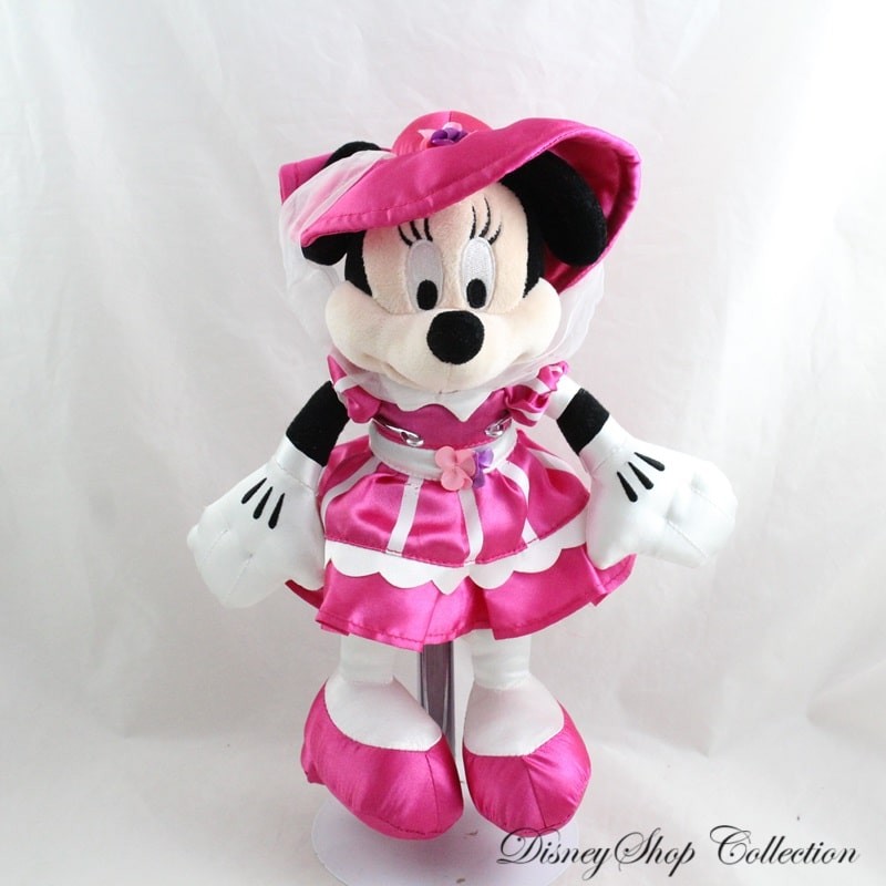 Peluche Minnie Disneyland Paris Robe Poque Rose Fonc Satin Chapea