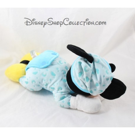 Peluche Mickey Disney Nicotoy Allong Pyjama Bleu Phosphorescent Lu