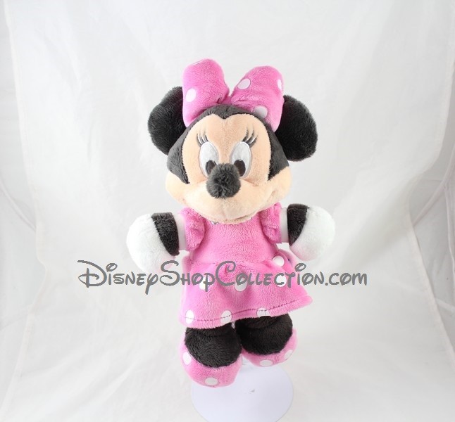 Peluche Minnie DISNEY NICOTOY classique robe rose à pois 30 cm Di