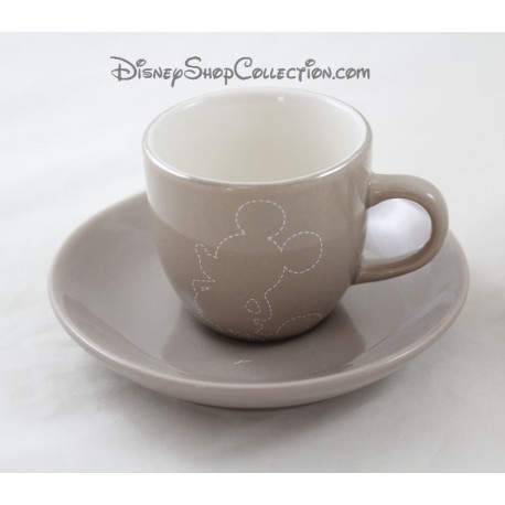 Tazas De Caf Mickey Disneyland Par S Gris Plato Blanco De Cer Mica