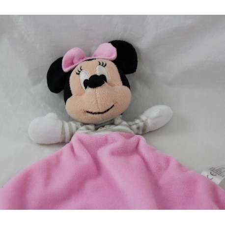 Doudou Plat Minnie DISNEY NICOTOY Losange Rose Gris 40 Cm DisneyS