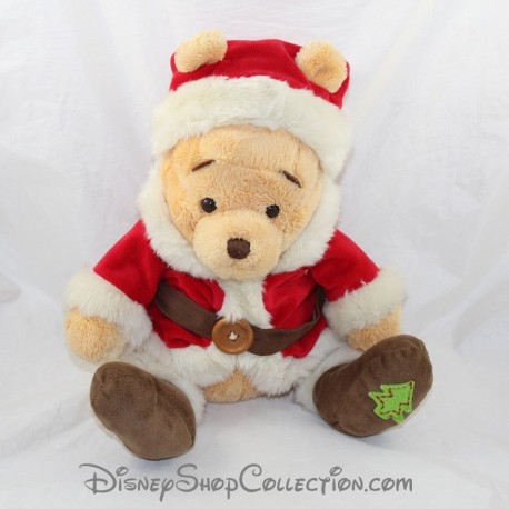 Peluche Winnie l'ourson DISNEY STORE déguisé en Père Noel 