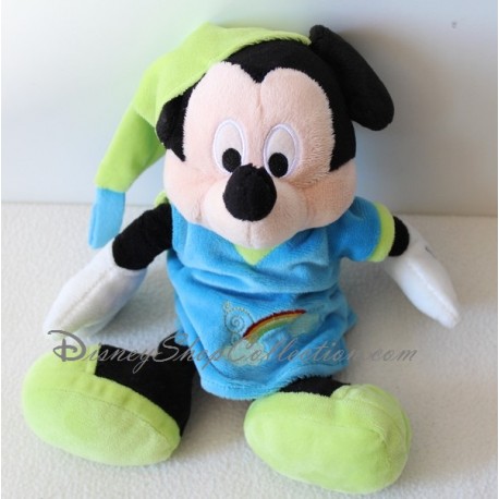 Peluche Noël Mickey DISNEY STORE Mickey en Père Noël avec sa hotte 43 cm 