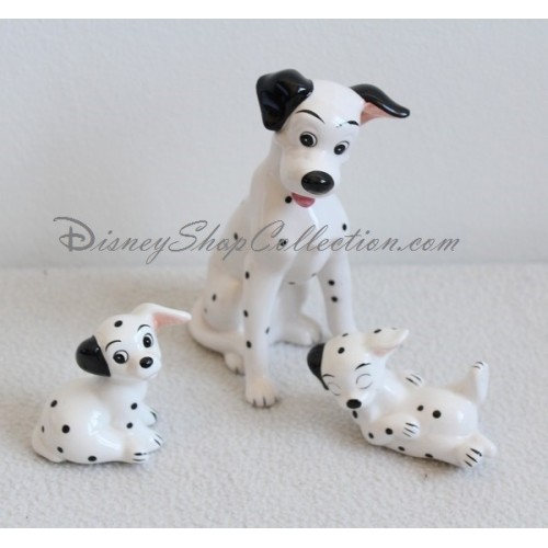 Ceramic dog figurine DISNEY the 101 Dalmatians Pongo and 2 puppy...