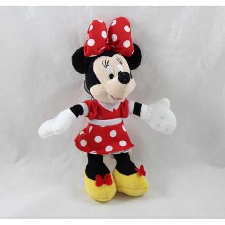 Minnie DISNEYLAND PARIS red polka dot white dress plush keyring 20 cm