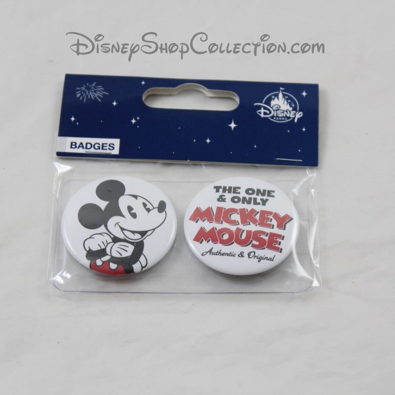 Set De 2 Badges Disneyland Paris Mickey Badge Blanc Disney 4 Cm D