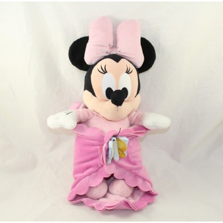 Peluche Minnie DISNEYPARKS coperta neonati rosa farfalla bambino 38 cm