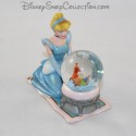 Snow globe princesse DISNEY Cendrillon assise boule à neige souris 10 cm