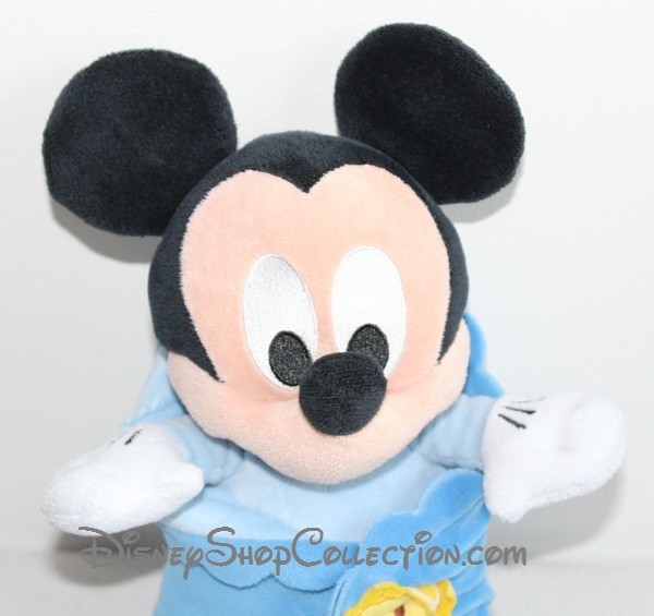 Peluche Mickey Disneyland Paris Couverture Bleu Soleil Bebe 38 Cm