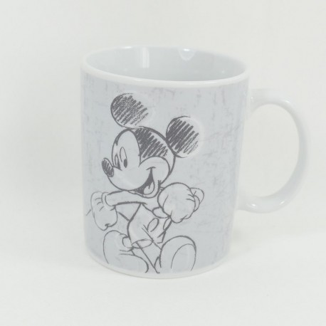 Mug Mickey DISNEY dessin crayon gris blanc noir 10 cm