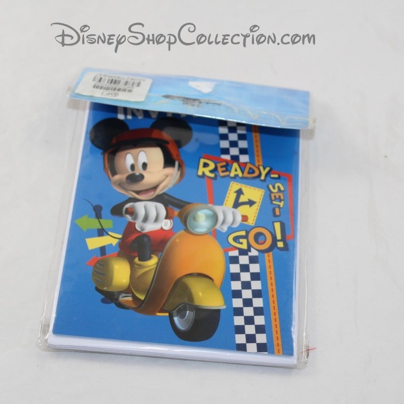 6 Cartes D Invitation Disney Mickey Scooter Carte Simple Invitation