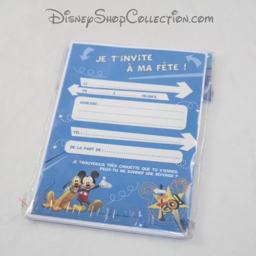 6 Cartes D Invitation Disney Mickey Scooter Carte Simple Invitation