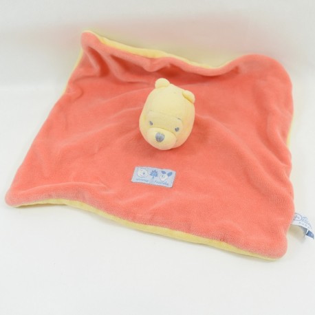 Doudou flat Winnie the bear cub DISNEY BABY orange and yellow Winnie - Friends 25 cm