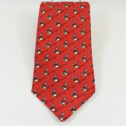 Donald DISNEYLAND PARIS hombre rojo 100% corbata de seda