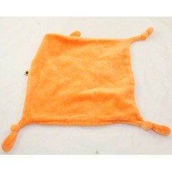 Doudou plat Winnie l'ourson DISNEY carré orange Baby Pooh Is So Sweet