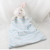 Doudou lapin Pan Pan DISNEY STORE layette bleu blanc rayé mouchoir Panpan 36 cm