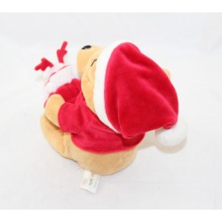 Plüsch Winnie Bär DISNEY STORE Weihnachtshaube mit Renner Pooh 23 cm