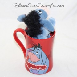 Peluche Mug Bourriquet DISNEY STORE Eeyore tazza rossa 13 cm