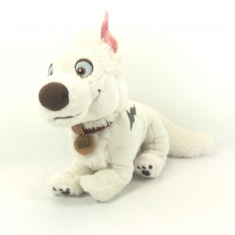 Peluche chien Volt DISNEY Bolt collier Volt Star malgré lui 28 cm