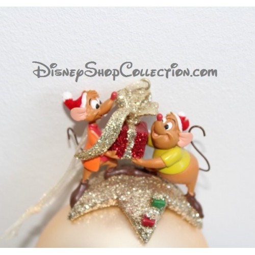 701 boule de noel souris cendrillon disney dore decoration de sapin