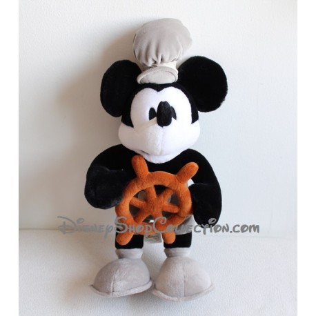 Mickey Plüsch DISNEYLAND PARIS Dampfschiff Willie Schwarz und Weiß Mickey Commander 48 cm