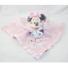 Doudou plat Minnie DISNEY STORE Little Rose Garden rose bords satin 35 cm