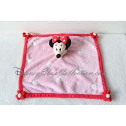 Minnie DISNEYLAND PARIS square pink red flowers white polka dot flat blanket