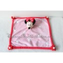 Minnie DISNEYLAND PARIS cuadrado rosa rojo flores manta plana de lunares blancos