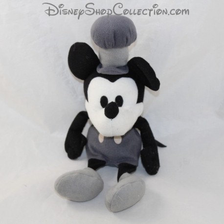 Peluche Mickey DISNEY Steamboat retro noir et blanc 28 cm