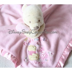 Winnie the Pooh Manta Plana DISNEY STORE satén rosa "Piglet y Pooh te amo"