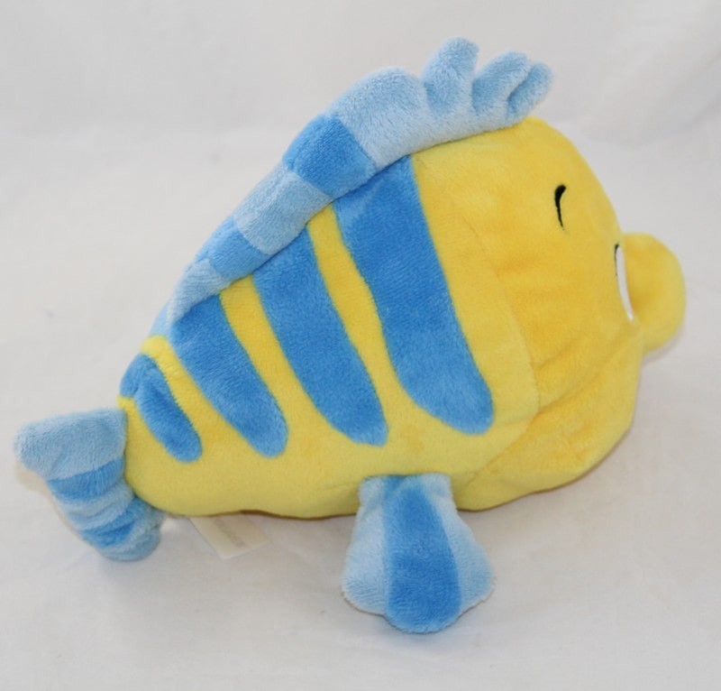 Peluche range pyjama poisson Polochon DISNEY La Petite Sirène jaune bleu 35  cm