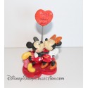 Figurine porte photo DISNEYLAND PARIS résine Mickey et Minnie coeur et bisous 13 cm