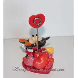 Figurine porte photo DISNEYLAND PARIS résine Mickey et Minnie coeur et bisous 13 cm