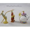 Set mit 3 Mini-Ornamenten DISNEY Beauty and the Beast Light, Big Ben, Mrs Samovar