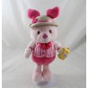 Peluche Porcinet DISNEY STORE pot Hunny rose chapeau officiel 30 cm