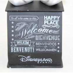 Figurine statuette Mickey DISNEYLAND PARIS argent Welcome Bienvenue 25 cm