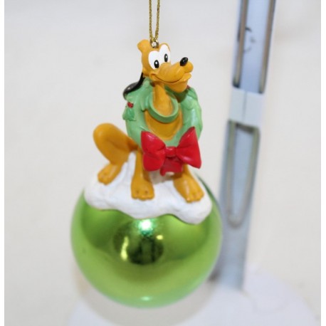 Weihnachtskugel Hund Pluto DISNEY Mickey Hund grüner Christbaumschmuck 12 cm