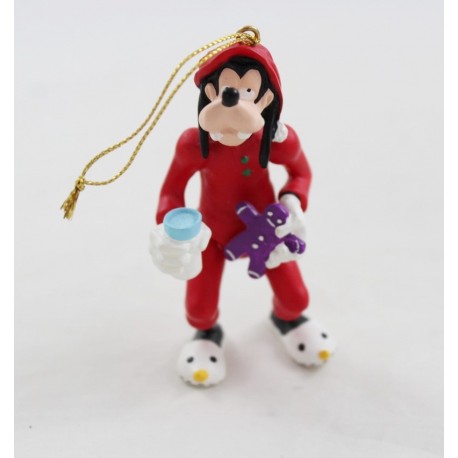 Ornement articulé Dingo DISNEY décoration à suspendre résine Goofy pyjama Noël pain d'épice 10 cm