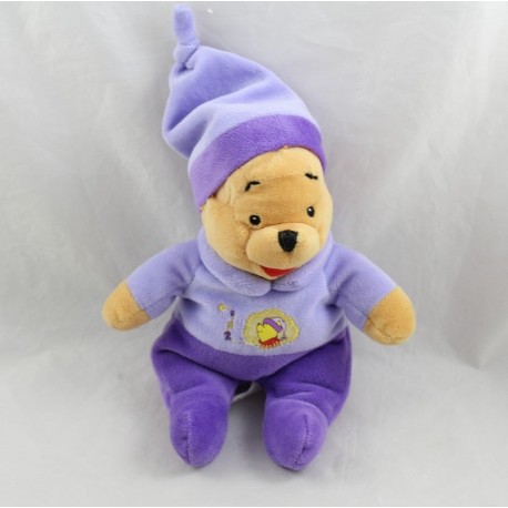 Peluche Winnie il Pigiama Disney NICOTOY e berretto da notte viola 20 cm