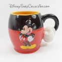 Taza en relieve Mickey DISNEYLAND PARIS cup 3D rojo negro mango mano 12 cm