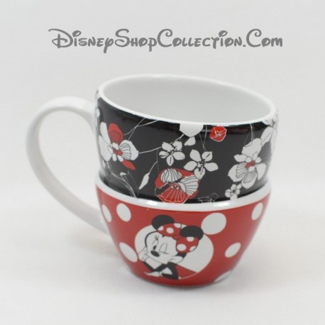 Taza Minnie DISNEYLAND PARIS Parisian cup efecto apilado rojo negro Disney 9 cm