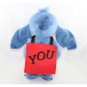 Peluche Stitch DISNEYLAND PARIS Lilo e Stitch I love you segno del cuore 30 cm